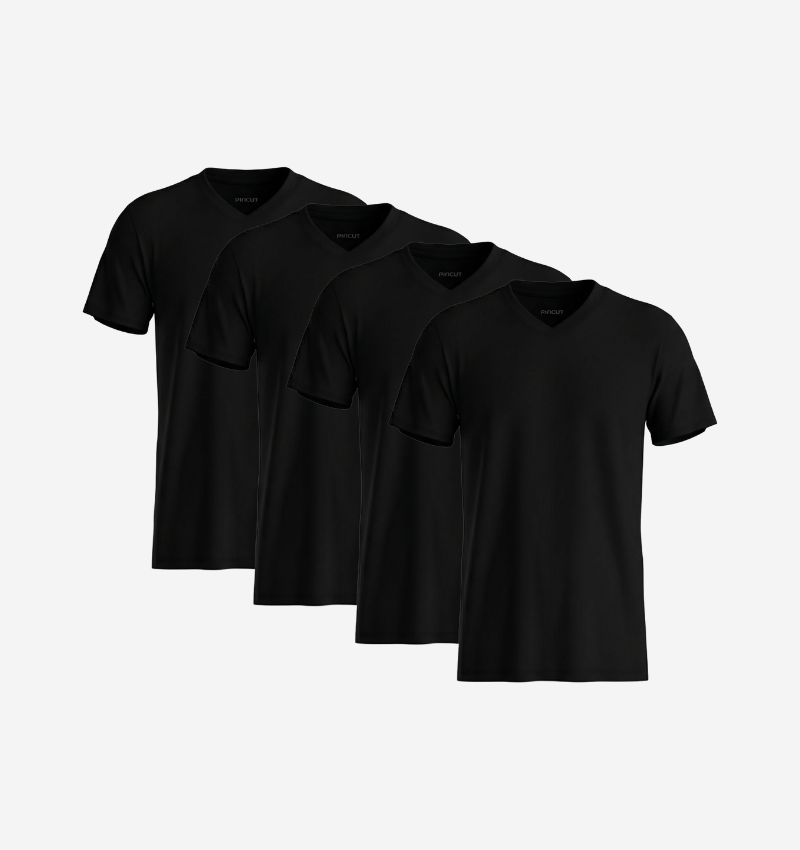 Pack de 4 Col V - Noir