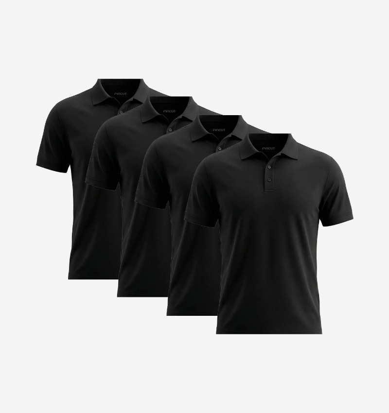 Pack de 4 Polos - Noir
