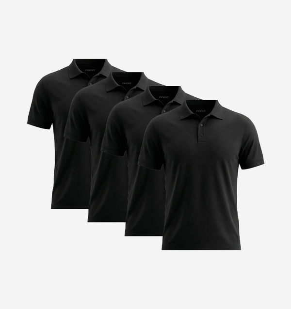Pack de 4 Polos - Noir