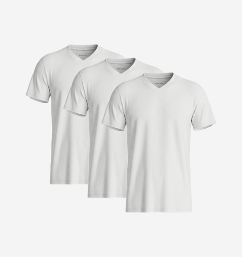 Pack de 3 Col V - Blanc